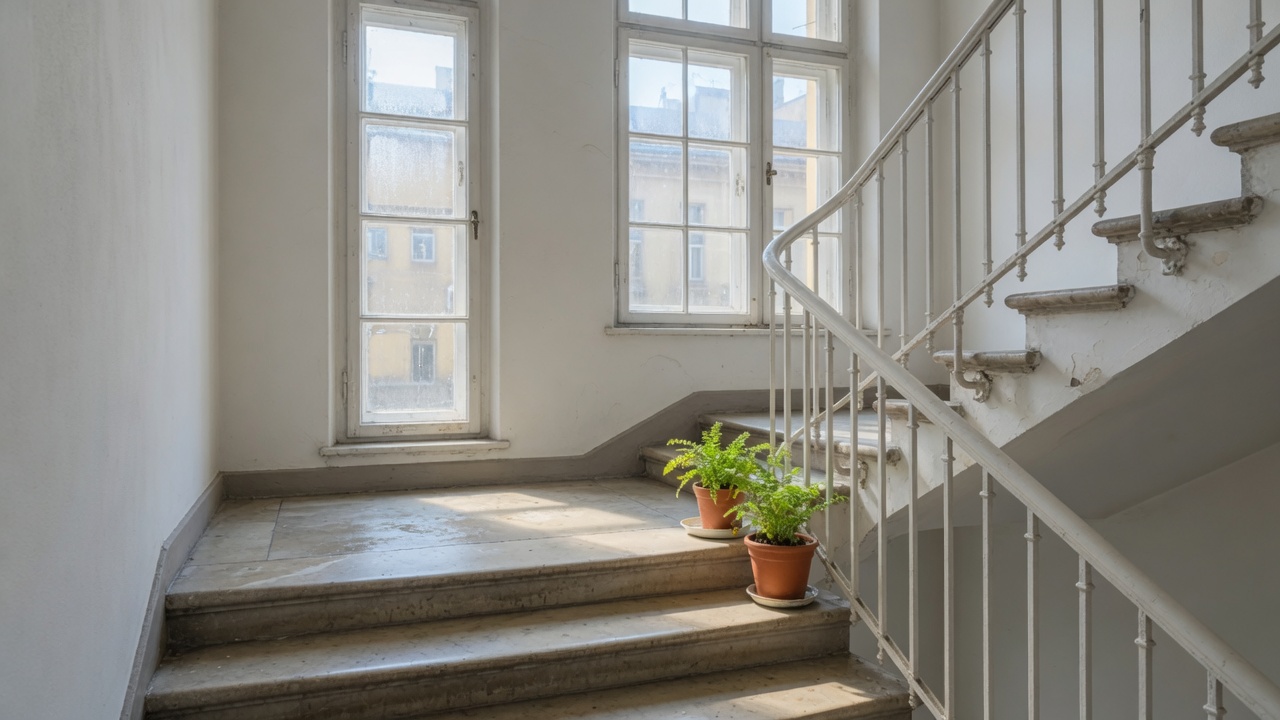 Frisch gereinigtes Stiegenhaus in einem Wiener Altbau